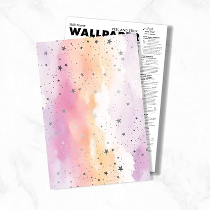 Main Street Peel and Stick Wallpaper Eco-Friendly Sheets 12 Pack, 11 X 16 Inch Cloud Design, Wall Mural for Home Decor, Removable Wall Decor Wallpaper Peel and Stick for DIY Projects - style: Cloud SCF Design
