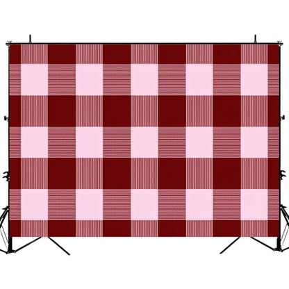 5x7ft Photography Backdrop Red Pink Gingham Plaid Striped Accents Photo Backdrop Photography Background for Photoshoot Portrait Video Party Photo Studio Prop Booth - color: Color7
