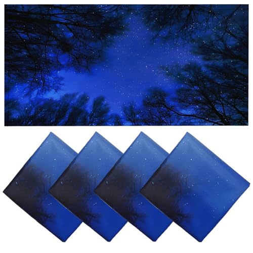 Torixqi 4 Pcs Fluorescent Light Covers - Magnetic Light Filters for Office, Hospitals, Home (Blue Nebula) - 4 x 2 Feet - color: Blue nebula