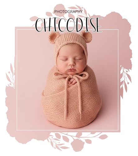 Baby Photography Props Infant Boy Girl Outfits - Crochet Knit Mohair Wrap Blanket & Bear Hat for Newborn Photo Shoots (Light Pink) - color: Light Pink