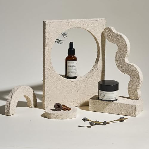 6PCS Product Photography Props: Small Product Photoshoot Props-Wooden Hand Painting Texture Photo Props for Jewelry Cosmetics Mini Items Picture - color: White