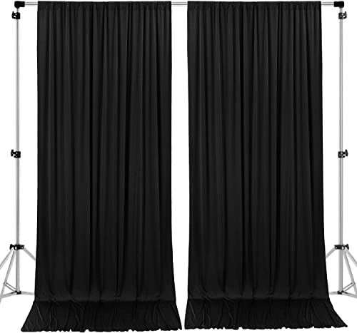 AK TRADING CO. 10 feet x 10 feet IFR Polyester Backdrop Drapes Curtains Panels with Rod Pockets - Wedding Ceremony Party Home Window Decorations - Black - color: Black, size: 60"W x 120"L (Pack of 2)