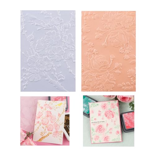 BAOFALI 2PCS 3D Flowers Embossing Folders for Card Making,Embossing Template Paper Card Embossing Stencil for DIY Scrapbooking Photo Album Card Paper Craft Decoration 6.3" L x 4.5" W.(16x11.5cm) - color: Flowers