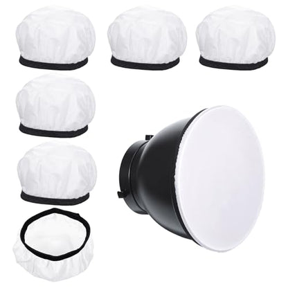 6 Pcs 7"/18cm Light Diffuser, White Soft Lamp Diffuser for Studio Strobe Reflectors, Video Shooting - color: 6 Pcs
