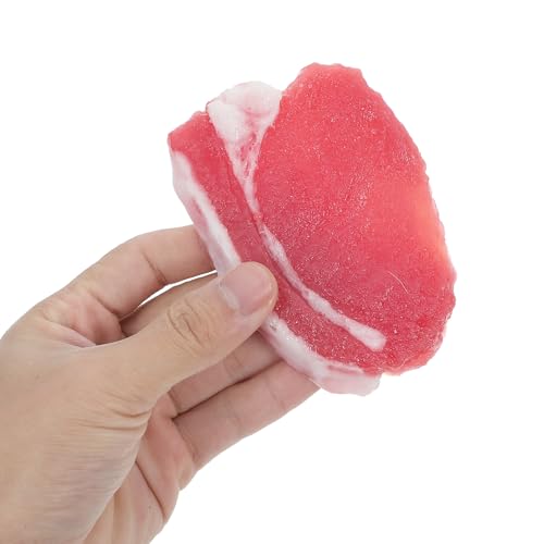LUOZZY 2pcs Realistic Fake Pork Slices Model Fresh Meat Display for Restaurant Kitchen Decoration Table Cabinet Props Photography and Food Styling