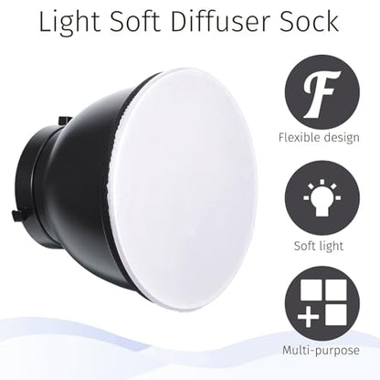 6 Pcs 7"/18cm Light Diffuser, White Soft Lamp Diffuser for Studio Strobe Reflectors, Video Shooting - color: 6 Pcs