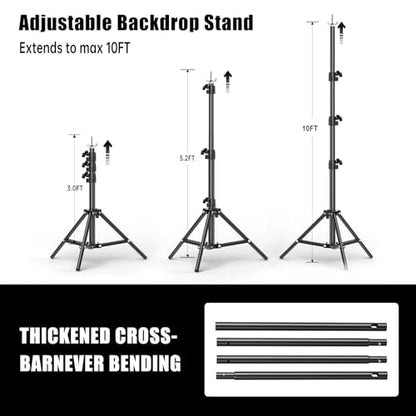 10x20FT Backdrop Support Stand for Photography，Adjustable Width & Length Backdrop Stand Background Support System Kit for Photo Video Studio Shooting, Party, Outdoor, Wedding - size: 10*20FT
