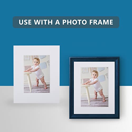 Somime 10 Pack White Photo Mats 11x14 for 8x10 with Core Bevel Cut Matte Sets, Acid Free Mat Board for Picture Frame, Photos, 11x14 Mat - Includes Pre-Cut Mats, Backing Boards and Clear Seal Bags - size: 11x14 10pack White Complete Set for 8x10