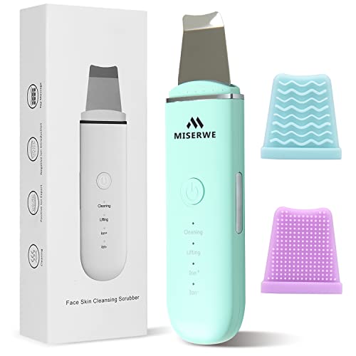 Skin Scrubber Face Skin Spatula Facial Scrubber Spatula Pore Cleaner with 4 Modes (Green) - color: Green