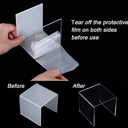 Chuangdi 20 Pcs Acrylic Display Risers, Clear Product Stand, Jewelry Display Riser Shelf Showcase Fixtures for Figure Dessert Cupcake Candy Action Showcase(Medium Set) - color: Clear, size: Medium Set