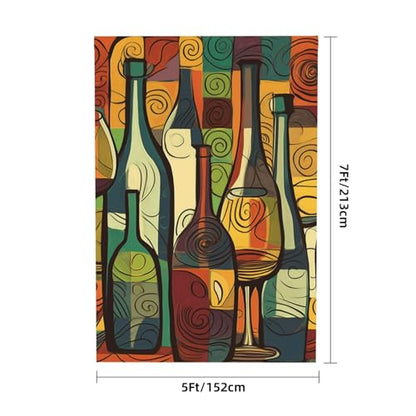 Wine Bottle Art Backdrop Background for Photography 5x7ft Photobooth Professional Photo Backdrop Curtains Video Photography Studio Photo Backgrounds Banner Booth Background Screen Parties - color: Wine Bottle Art