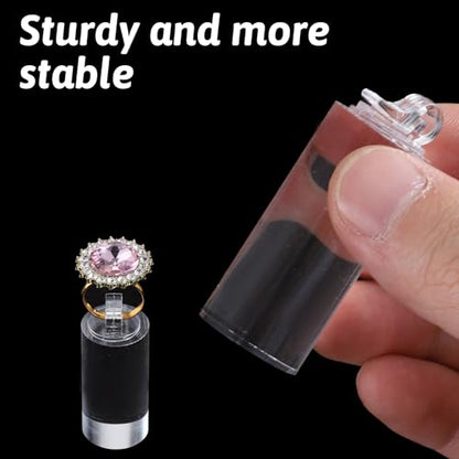 7 Pcs Clear Acrylic Ring Display Stand, Crystal Cylinder Holder for Jewelry Showcase, Engagement Wedding Rings, Perfect for Store Countertop, Photography, and Gift Presentation - color: Cylinder