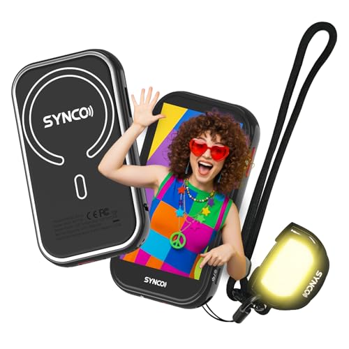 SYNCO Xview Selfie Monitor Screen for iPhone 7-17 Series, AI OK Gesture Secure Private Wireless P2P, 4K/1080p Magnetic Back Camera Vlog Monitor with 164FT Range for YouTube TikTok Live Streaming Black - color: Glossy Black