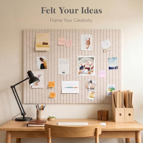 Lifewit Felt Slatted Bulletin Board, 9 Pack Self-Adhesive Panel, 36"x 36" Total Size, Cork Board Alternative, Pin Message Board with 30 Pushpins for Room and Office Decor, Home, Dorm, Black - color: Black, size: Slat Stripe 9-pack