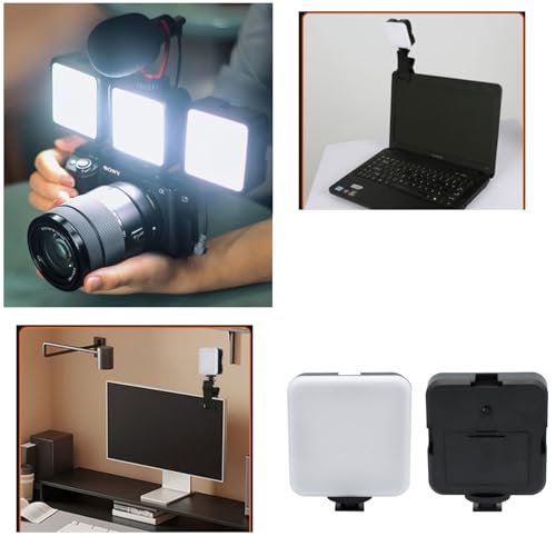 Selfie Light Clip Replacement LED Head 5600K White Lights 5W Mini Panel with 1/4'' Screw Socket for Portable Fill Light Attachement Camera DSLR Video Photo Phone Tablet Selfie Vlog Laptop