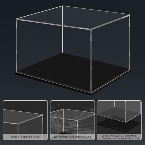 Clear Acrylic Display Case for Stationery & Toys, Dustproof Transparent Organizer Box for Collectibles, Action Figures, Pens, Markers, Building Blocks, Desktop Storage & Showcase