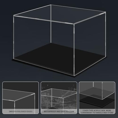 Clear Acrylic Display Case for Stationery & Toys, Dustproof Transparent Organizer Box for Collectibles, Action Figures, Pens, Markers, Building Blocks, Desktop Storage & Showcase