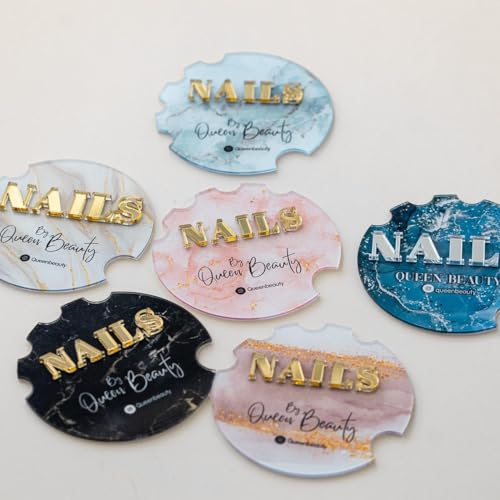 Personalised Manicurist Dics, 4'' Disc for Nail Artist Gifts, Nail Advertising Tool, Nail Plate Photo Prop, Customized Acrylic Photo Prop for Nail Salons and Nail Artist (Style 23) - color: Style 23