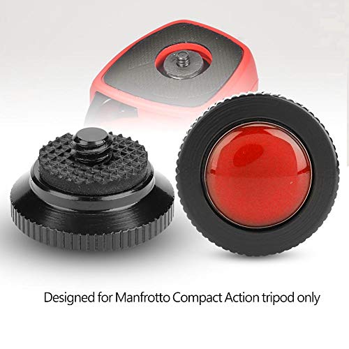 Acouto Quick Release Plate Mini Aluminium Alloy Camera Round Quick Release Plate Head 1/4 inch Screw for Compact Action Tripod Mounts Clamps Red Replacement - size: Red