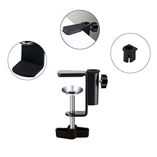 Desk Table Mount Clamps, 4 Pack Universal Desk C-Clamp with 1/2" Thread Hole for Swing Arm Magnifying Desk Lamp Microphone Camera (A) - size: A