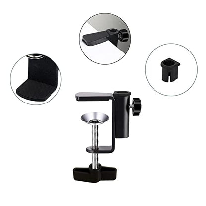Desk Table Mount Clamps, 4 Pack Universal Desk C-Clamp with 1/2" Thread Hole for Swing Arm Magnifying Desk Lamp Microphone Camera (A) - size: A