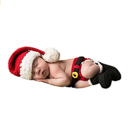 SUNBABY Newborn Baby Christmas Santa Knitted Crochet Photography Prop Costume Outfits
