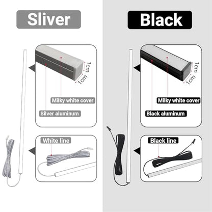 HAMRVL Black Wall Panel Lights, 6PCS 16-Inch 3000K Warm White Wall LED Lights Strip with Touch Switch, Self-Adhesive Dimmable Slat Wall Lights for Wood Slat, Bedroom Fluted Panel, Kitchen Cabinet - color: black - Warm White 3000k, size: 16inch - 6Pack