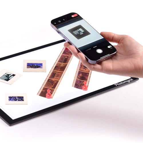 Photomyne A4 Slide Viewer | Light Pad Backlight | Negative Viewer | Film Negatives & Old Slides Scanning Light Box | Hands-Free Ultra-Thin Ultimate Brightness (Includes USB Adapter) - Black - style: Scanning