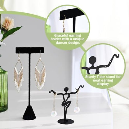 MOOCA 10 Pcs Jewelry Display Set, Easel Necklace Display, Bracelet Holder Stand, Earring Organizer, Ring Holder Stand for Showcase and Store, Premium Black Velvet - color: Style 3, Black Velvet, 10 Pieces