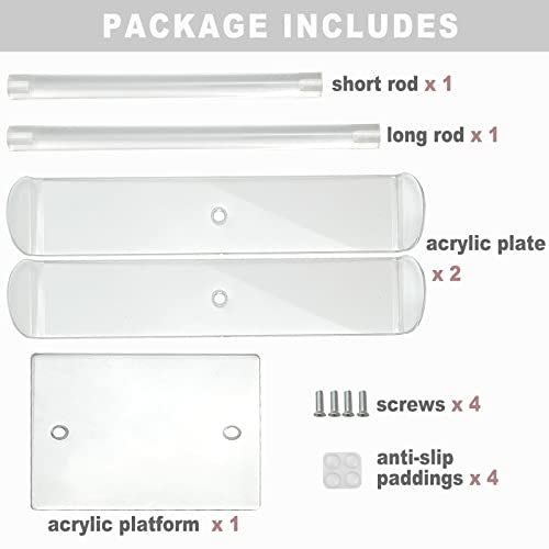 Acrylic Headband Holder, Hair Accessories Organizer Clear Stand for Girls (2-Tier & 2-Panel) - style: Modern
