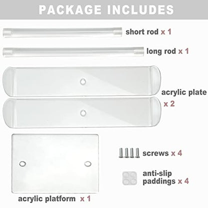Acrylic Headband Holder, Hair Accessories Organizer Clear Stand for Girls (2-Tier & 2-Panel) - style: Modern
