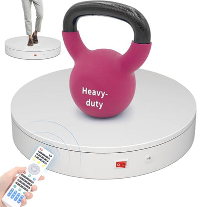 15.8In Remote Motorized Electric Turntable Rotating Display Stand Rotating Platform Photography Turntable motorized lazy susan base giratoria para for Photography,3D Scanner,(Load Range:132~400lbs) - size: 15.8inch/White/400Lbs Load