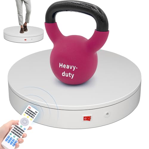 15.8In Remote Motorized Electric Turntable Rotating Display Stand Rotating Platform Photography Turntable motorized lazy susan base giratoria para for Photography,3D Scanner,(Load Range:132~400lbs) - size: 15.8inch/White/400Lbs Load