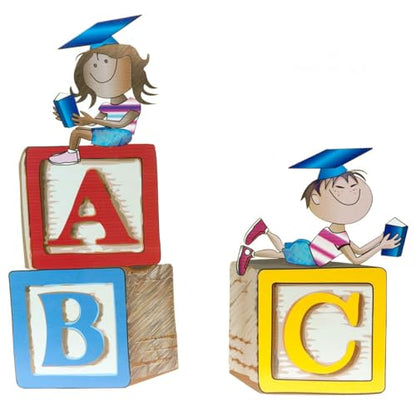 Now We Know Our ABCs Block Standups Kit, Set of 2, Graduation Decorations - color: Now We Know Our Abcs Blocks Prop Kit