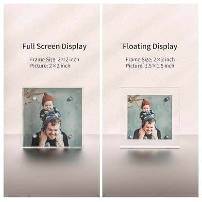Sezanrpt Acrylic Picture Frames 2x2, 2x2 Picture Frame Mini for 2x2 Pictures, Clear Ticket Display Frame Small Tips Holder - size: 2'' X 2''