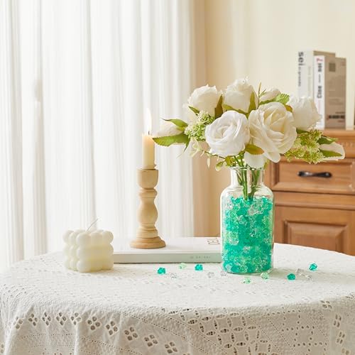 LAIDANLA 500PCS Mix Green Acrylic Gems Vase Fillers Fake Ice Crushed Rock Crystals Faux Diamond for Table Scatters Party Centerpieces Wedding Accessories Aquarium Fish Tank Decor - color: Mixed Green
