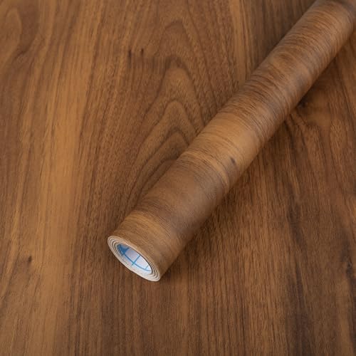 Abyssaly Wood Contact Paper, Brown Wood Peel and Stick Wallpaper for Cabinets, Self Adhesive Waterproof Wall Paper for Furniture Countertops Drawer Shelf Liner 17.7" X 118" - color: Wood Brown, size: 17.7" x 118"