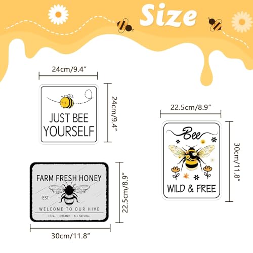 WERNNSAl 9PCS Bee Birthday Party Decorations - Honey Bee Signs Decoration for Kids Girls Farm Bee Birthday Party Funny Bumble Bee Hive Decor for Happy Bee Day Baby Shower Supplies Bee Sign Posters on Garden Home Yard Wall Decor - style: Bee A002