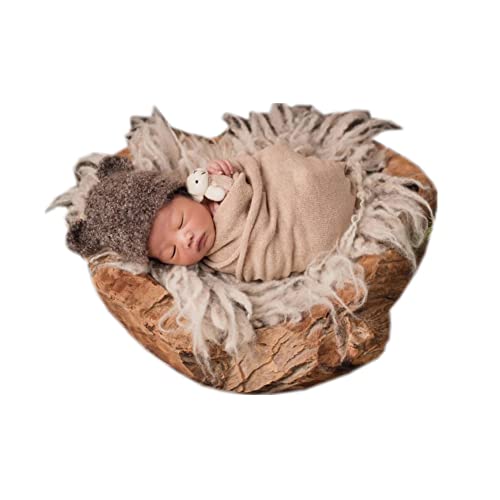 Newborn Photography Props Boys Girls Wrap Baby Photo Props Soft Knit Blanket Cloth (Camel) - color: Camel
