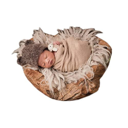 Newborn Photography Props Boys Girls Wrap Baby Photo Props Soft Knit Blanket Cloth (Camel) - color: Camel