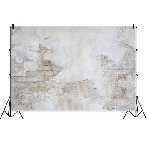 Laeacco Rustic Rock Wall Backdrop 8x6ft Shabby Lime Wall Photography Backdrop Grunge Brick Wall Realistic Wall Photo Studio Rough Stone Wall Child Adults Baby Photo Portraits Video Props - size: 8x6ft