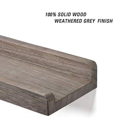 Keebofly Hanging Wall Mounted Jewelry Organizer with Rustic Wood Jewelry Holder Display for Necklaces Bracelet Earrings Ring Set of 2 Weathered Grey,[Patented] - color: Weathered Grey