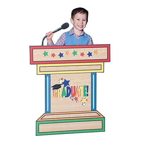 Colorful Graduate Podium Stand-up Kit, Photo Ops, Stage Props, for Kindergarten Graduation Decorations and Preschool Graduation - color: Colorful Graduate Podium