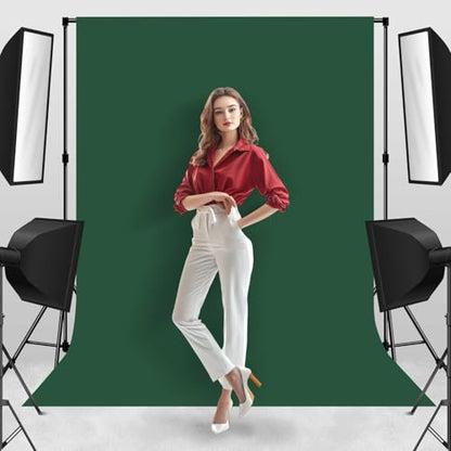 Photo Backdrop Deep Green Background Fabric Professional Photography Solution 6x9ft Seamless Design Eliminate Wrinkles Natural Theme Photography and Flower Background - color: Deep green, size: 6x9ft