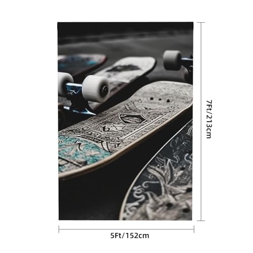 Skate Boards Backdrop Background for Photography 5x7ft Photobooth Professional Photo Backdrop Curtains Video Photography Studio Photo Backgrounds Banner Booth Background Screen Parties - color: Skate Boards