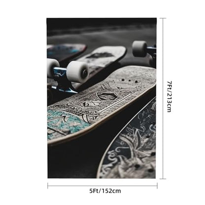 Skate Boards Backdrop Background for Photography 5x7ft Photobooth Professional Photo Backdrop Curtains Video Photography Studio Photo Backgrounds Banner Booth Background Screen Parties - color: Skate Boards