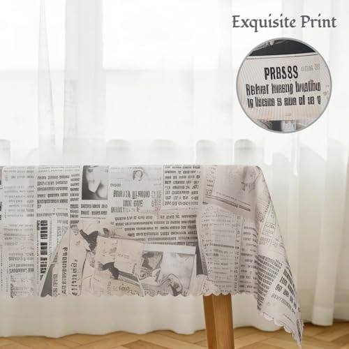 52x70 Inch Old Newspaper Rectangle Tablecloth Old Magazine Newsprint Print Grunge Paper Texture Table Cloth Washable Durable Table Cover for Home School Bookstore Coffee Shop News Theme Party - color: Color 4, size: 70" x 52" (Rectangular)