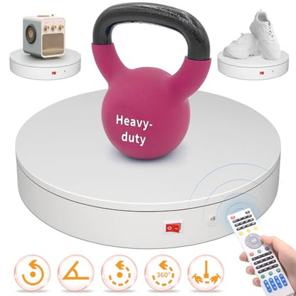 15.8In Remote Motorized Electric Turntable Rotating Display Stand Rotating Platform Photography Turntable motorized lazy susan base giratoria para for Photography,3D Scanner,(Load Range:132~400lbs) - size: 15.8inch/White/400Lbs Load