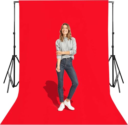 5x7ft Red Polyester Screen Backdrop Background for Photography, Photo Backdrop for Photoshoot, Party, Video and Television Photography Backdrops Red Backdrop - color: Red, size: 5 x 7 ft