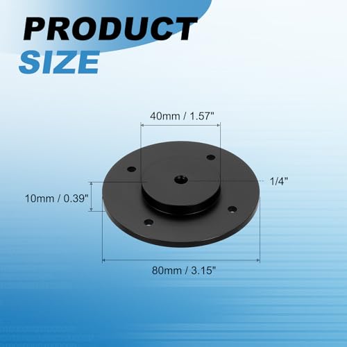 PATIKIL 1/4" Thread Tripod Adapter Holder 40mm Dia, 2Pcs Aluminum Alloy Flange Wall Mount Tripod Mount Plate with Self-Tapping Screw for Magic Arm Monitor Light Flash DSLR Camera